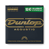 Струни для 12-ти струнної акустичної гітари Dunlop Phosphor DAP1047J Bronze Light 12-String