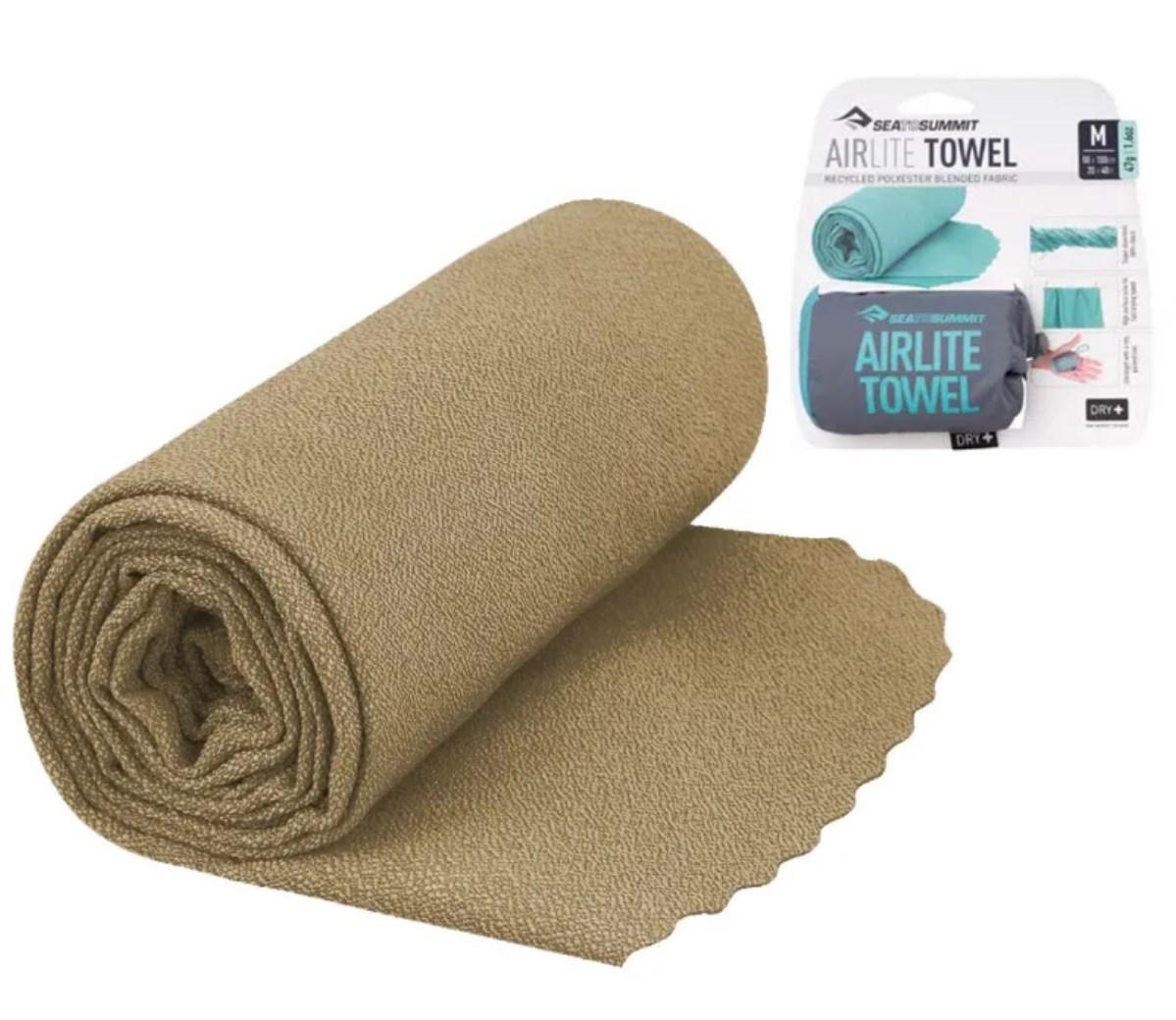 Рушник туристичний з мікрофібри 100х50 бежевий Airlite Towel від Sea to Summit, фото 1