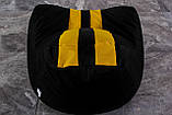 Безкаркасне крісло мішок диван Ferrari, чорно-жовте, фото 5