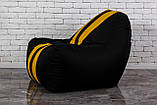 Безкаркасне крісло мішок диван Ferrari, чорно-жовте, фото 7