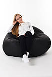 Безкаркасне крісло мішок великого розміру XXL, чорне, фото 3