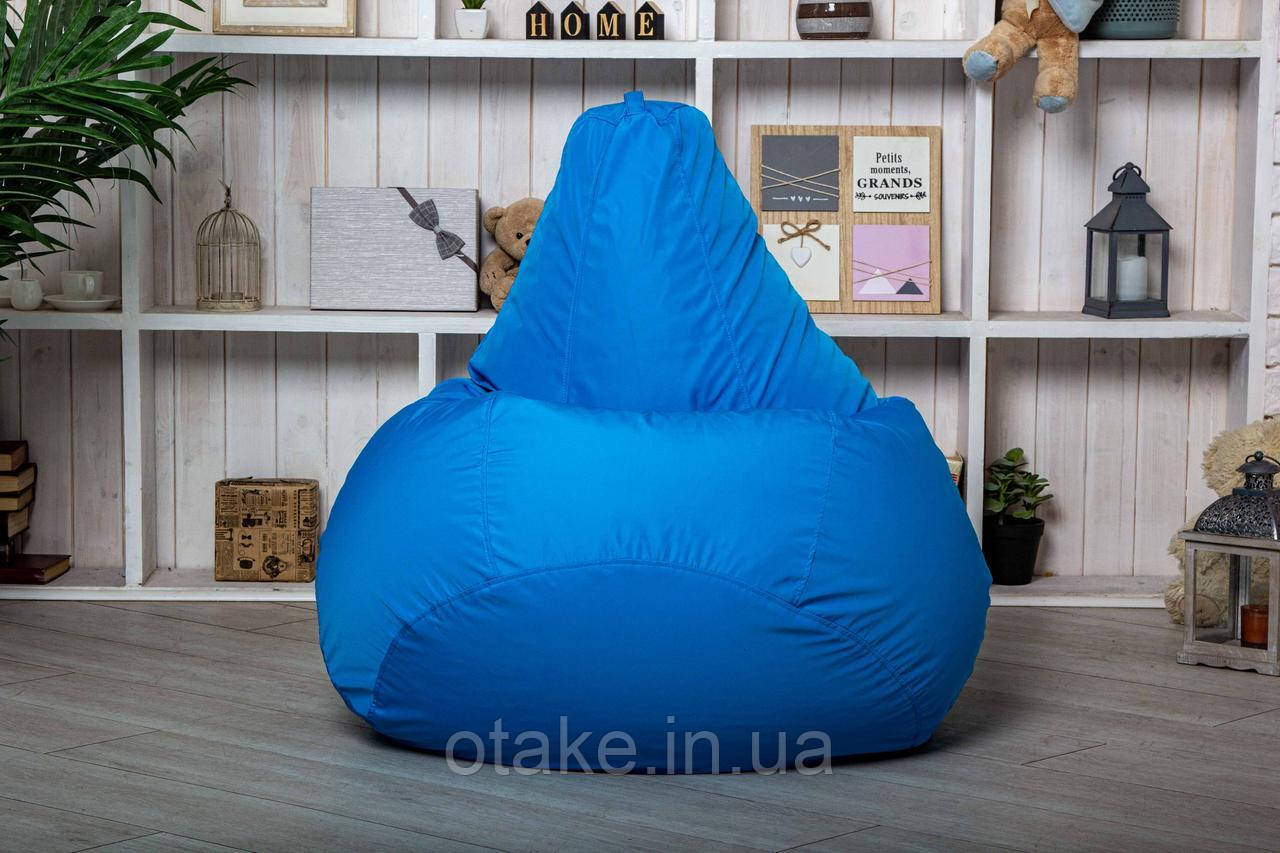 Безкаркасне крісло мішок груша пуфик XL 120х75, світло-блакитне, фото 1