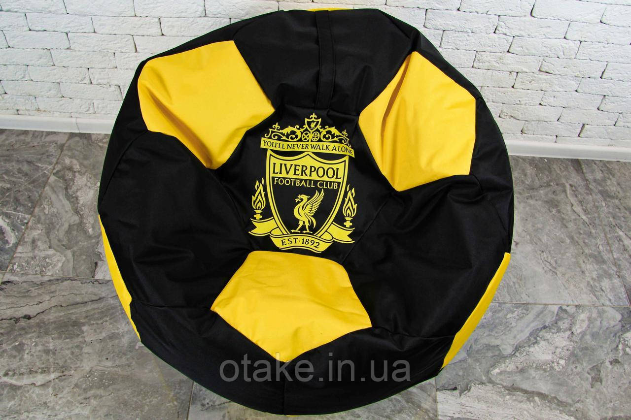 Безкаркасне крісло мішок м'яч Liverpool Ліверпуль Оксфорд 600 XXL 150, чорне