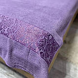 Махрове простирадло Туреччина 160*200 Luisa New Індиго, фото 3