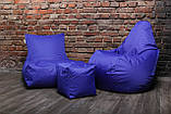 Набір безкаркасних крісло мішків XL (крісло мішок, диван, пуф), синій, фото 6