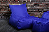 Набір безкаркасних крісло мішків XL (крісло мішок, диван, пуф), синій, фото 8