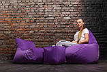 Набір безкаркасних крісло мішків (крісло мішок груша пуф), фіолетовий, фото 2
