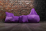 Набір безкаркасних крісло мішків (крісло мішок груша пуф), фіолетовий, фото 4