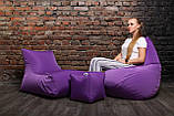 Набір безкаркасних крісло мішків (крісло мішок груша пуф), фіолетовий, фото 7