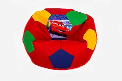 Безкаркасне крісло мішок м'яч Cars Тачки Оксфорд 600 L 75, червоне