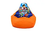 Дитяче безкаркасне крісло мішок груша Paw patrol Щенячий Патруль 90х60, помаранчевий, фото 6