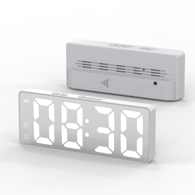 Електронний настільний годинник SZ-810 з будильником і термометром білий світлодіодний будильник