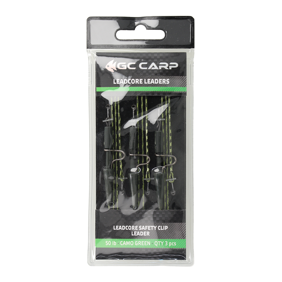 Оснащення GC Leadcore Safety Clip Leader(3шт)Caмo Green