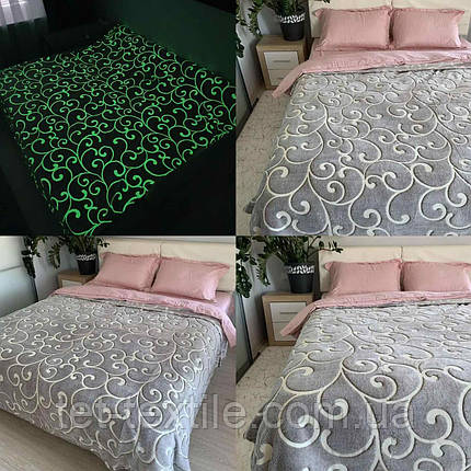 Плед з мікрофібри "День-ніч" динозаври (світиться у темряві) 150х210см., фото 2