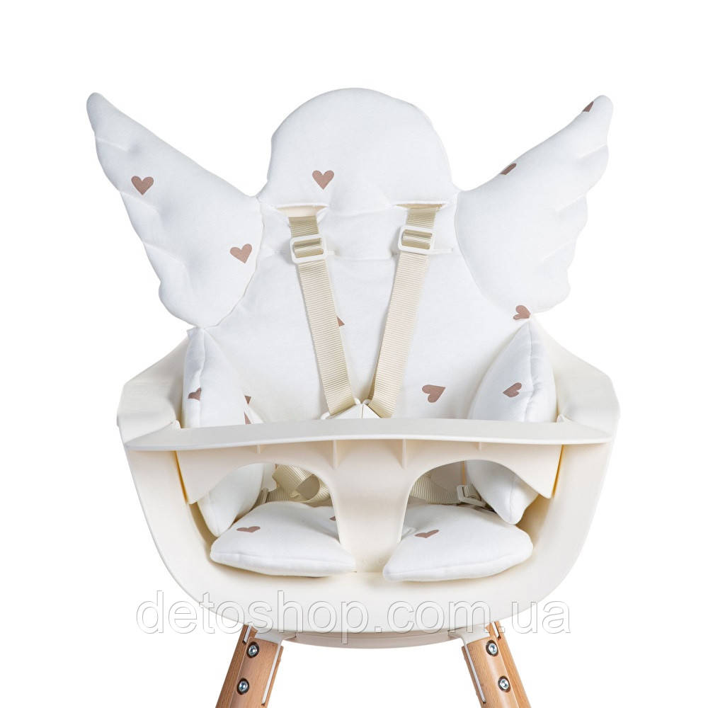 Універсальна подушка до стільця для годування Childhome angel/hearts Білий