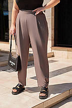 Зручні жіночі штани з якісної та приємної тканини костюмка на поясі резинка розміри великі, фото 5