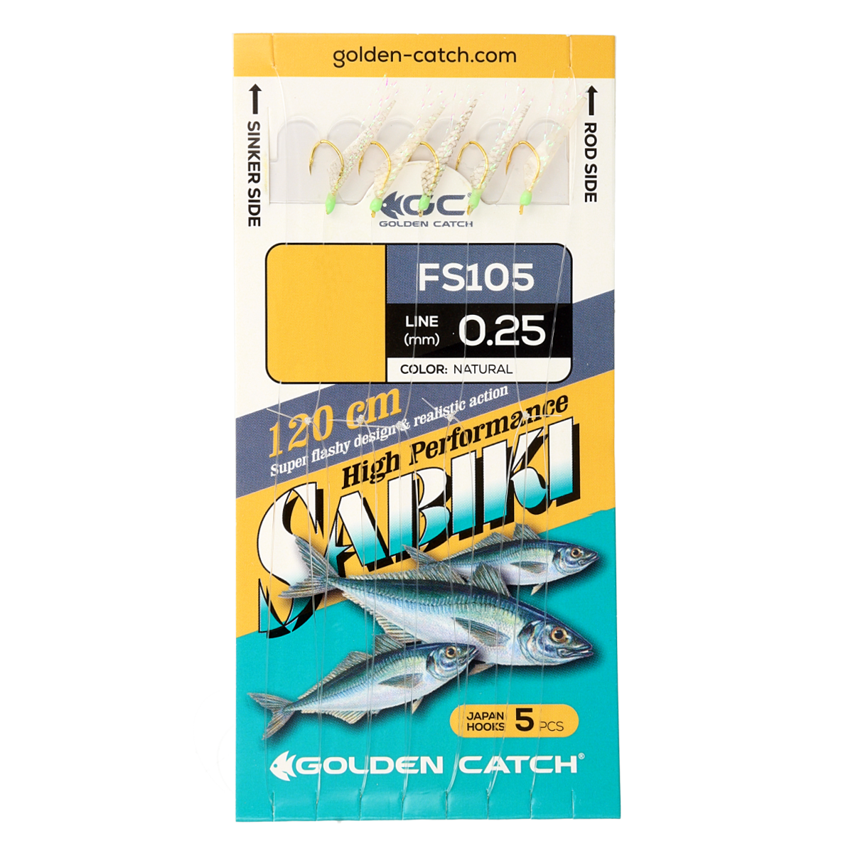 Самодур GC Aji Sabiki FS105 №6 Natural(5 гачків)