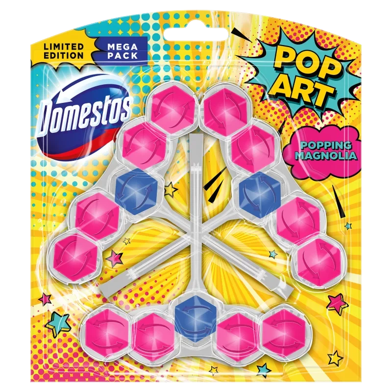 Блок для очищення унітазу Domestos Power 5 Popping Magnolia 3*55 г