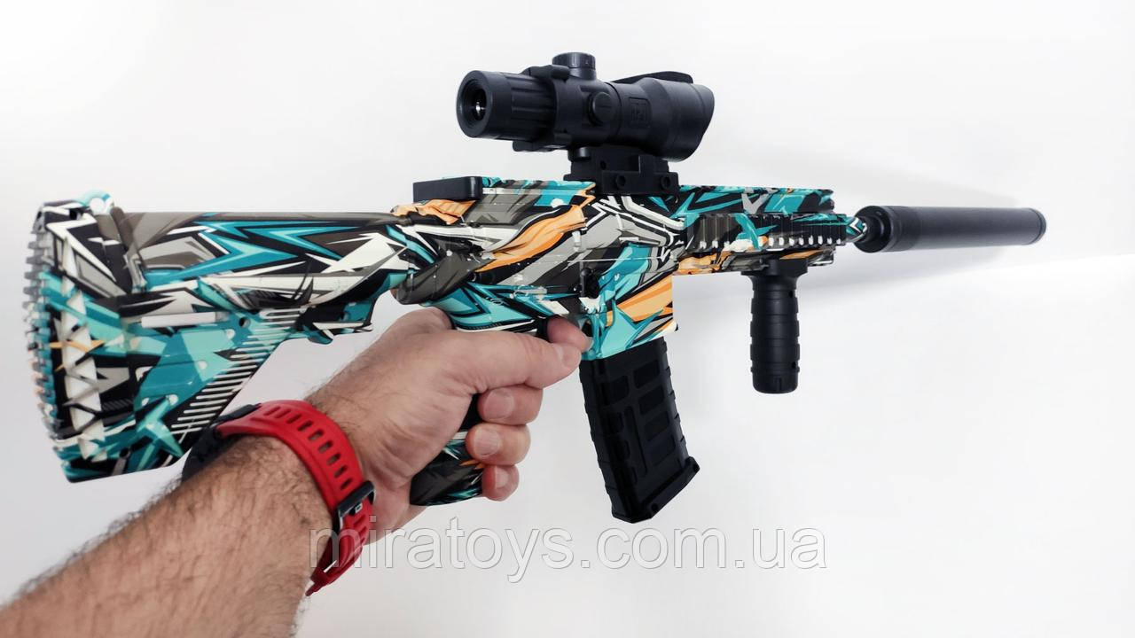Дитячий автомат на орбізах M416 Графіті 80 см, акумулятор 3,7V