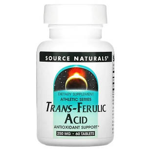 Source Naturals Trans-Ferulic Acid Athletic Series Транс-ферулова кислота 250 мг, 60 таблеток. До 06/2027
