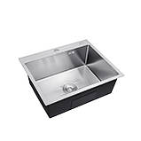 Кухонна мийка Kroner KRP Derby - 6050HM Brush (2,5/0,5 мм), фото 2