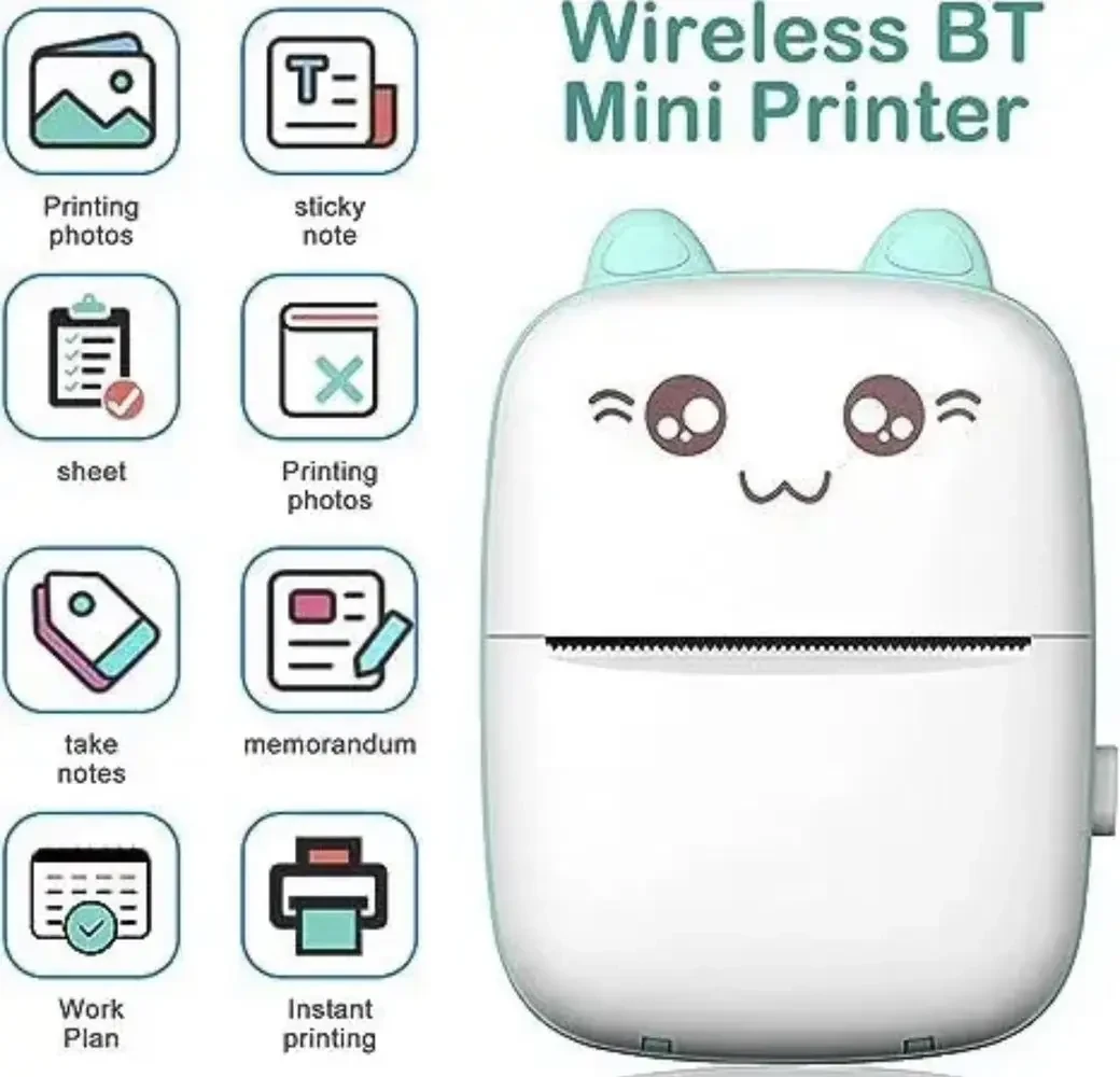 Портативний міні принтер Mini Printer термопринтер кишеньковий дитячий принтер