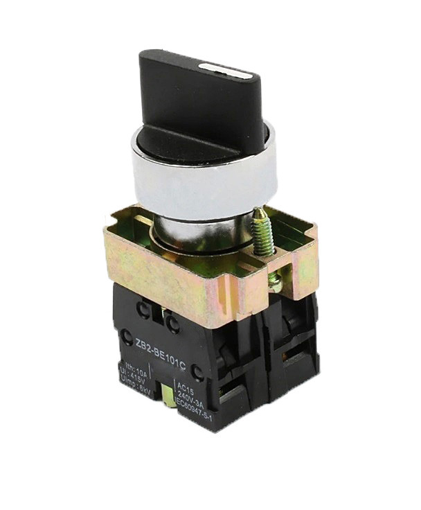 Перемикач XB2-BD53 1NO+1NO "I-0-II" стандартна ручка з самоповерненням