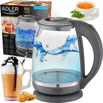 Електрочайник Adler AD 1286 — 2,0 л, 2200 Вт, Польща