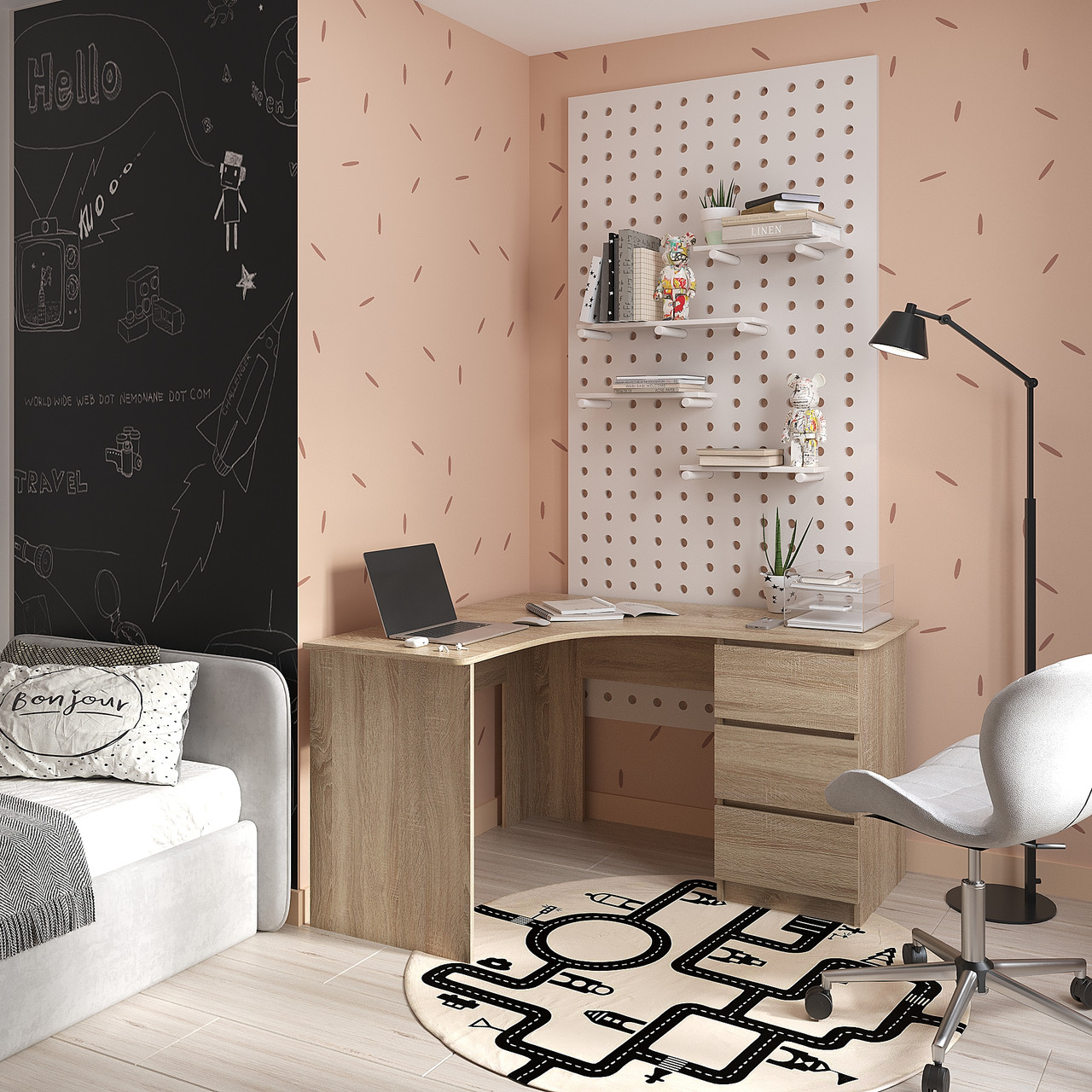 Письмовий Стіл кутовий 750х1200х1300 мм Дуб Сонома, фото 1