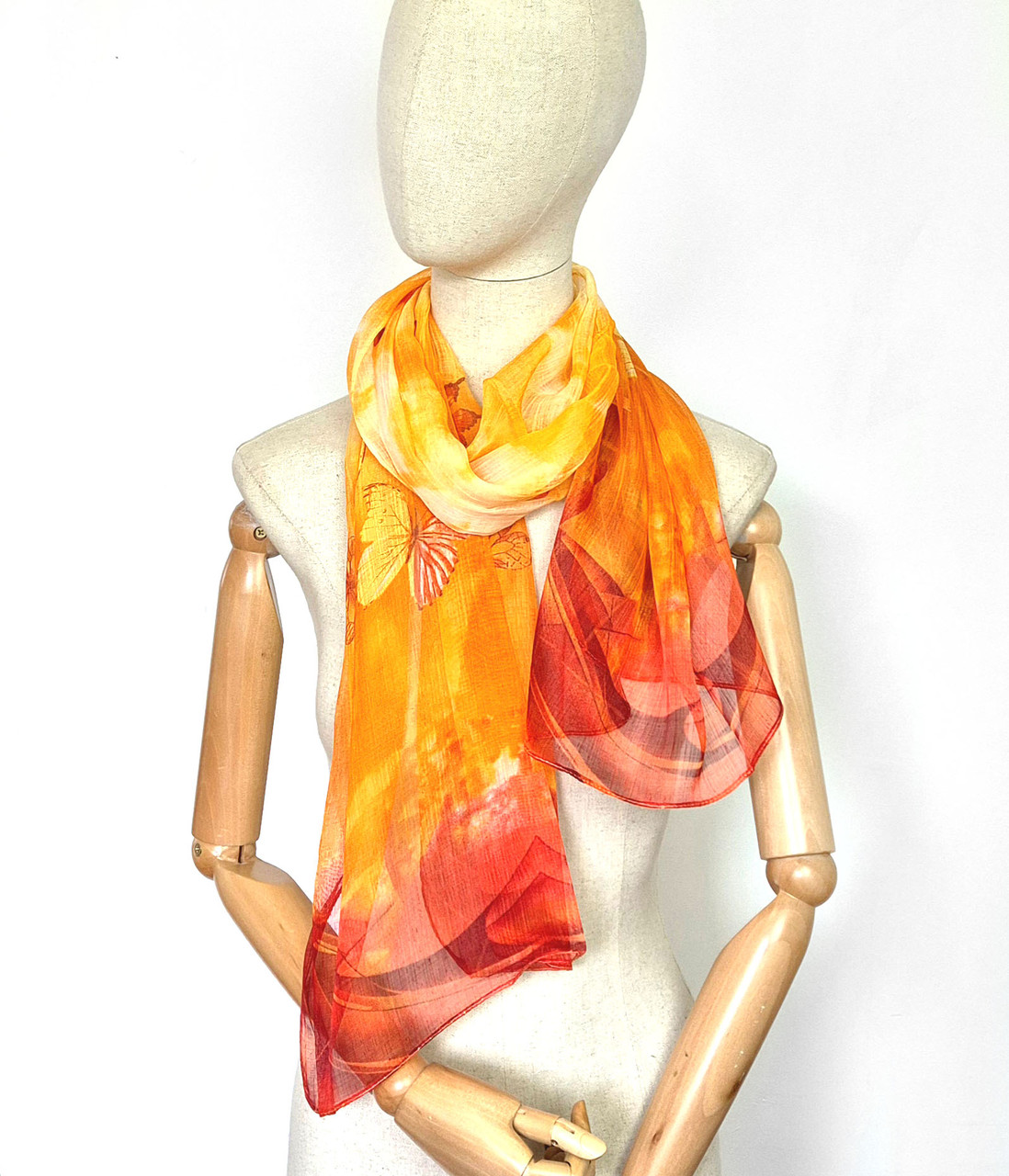Шарф жіночий тонкий легкий весняний осінній Леона оранж, фото 1