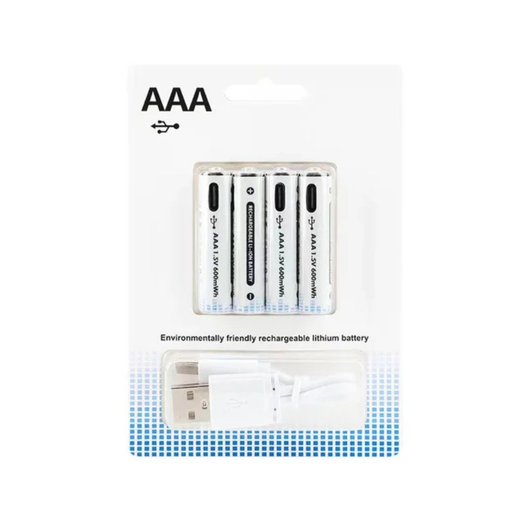 Акумулятори батарейки ААА 1,5В Li-ion 600 mWh (4 штуки), фото 1