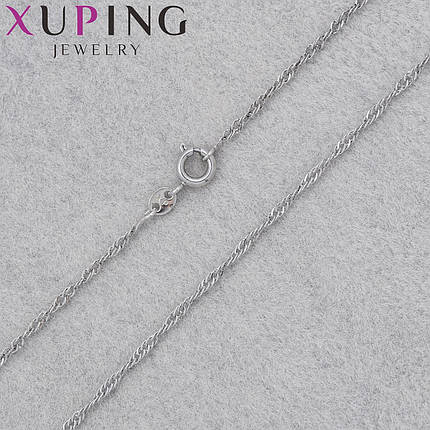 Цепочка Xuping Jewerly длина 50 см ширина 1 мм медицинское золото декоративное плетение застёжка шпрингель, фото 1