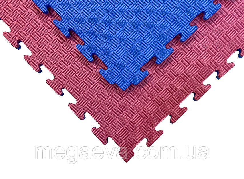 Мат-татамі "ластівчин хвіст" 100*100*3см Червоно-синій