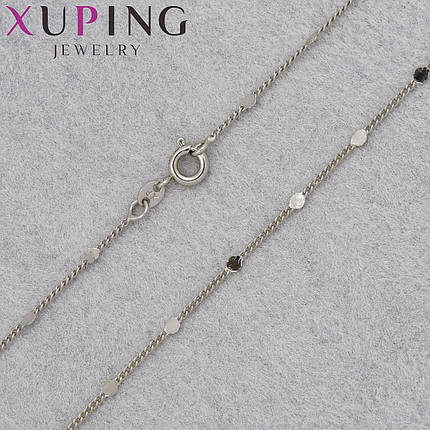 Цепочка Xuping Jewerly длина 45 см ширина 0.5 мм медицинское золото декоративное плетение застёжка шпрингель, фото 1