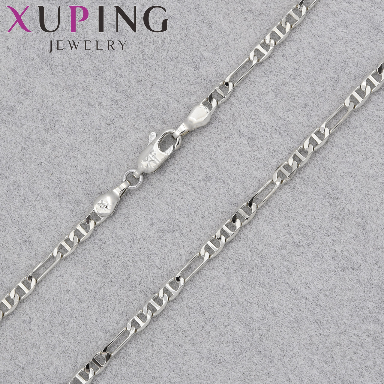 Цепочка Xuping Jewerly длина 50 см ширина 3 мм медицинское золото декоративное плетение застёжка карабин