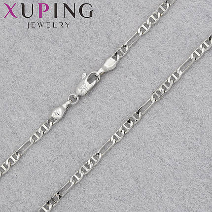 Цепочка Xuping Jewerly длина 50 см ширина 3 мм медицинское золото декоративное плетение застёжка карабин, фото 1