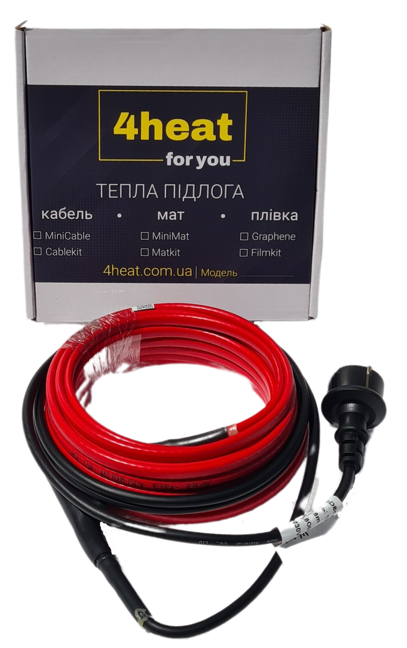 Кабель для обігрівання труб 4HEAT JHSD-15W (4 метри) | Обмежувач температури + Вилка (JHSD15W.4M)