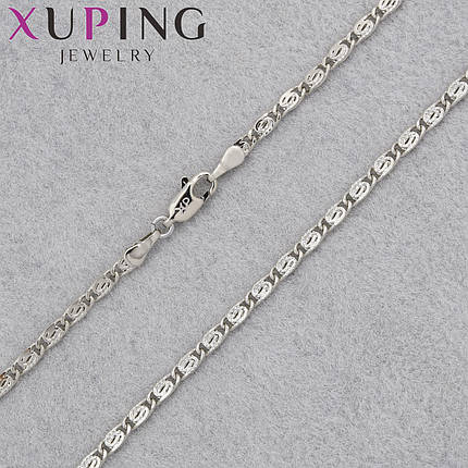 Цепочка Xuping Jewerly длина 50 см ширина 2 мм медицинское золото декоративное плетение застёжка карабин, фото 1
