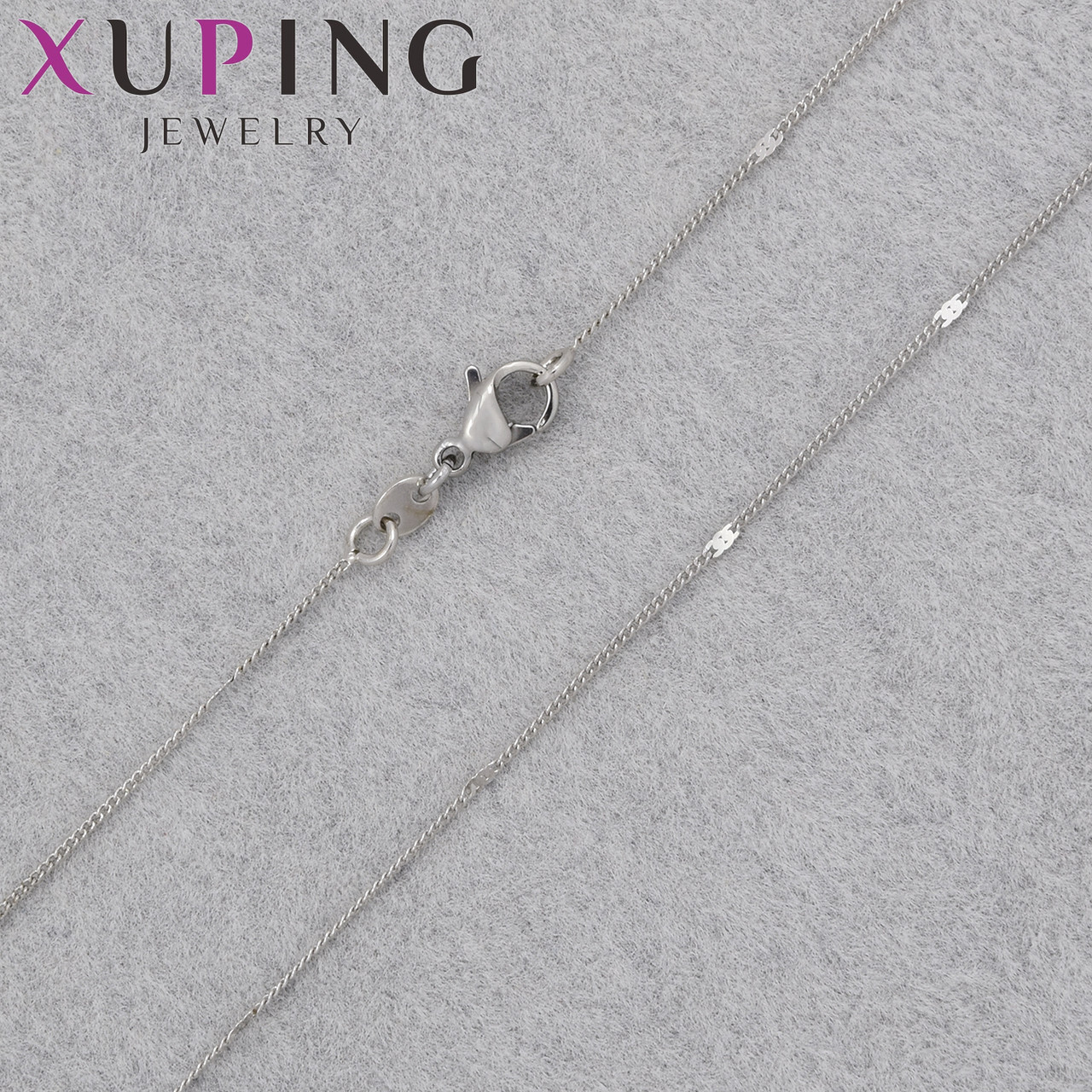 Цепочка Xuping Jewerly длина 45 см ширина 0.5 мм медицинское золото декоративное плетение застёжка карабин