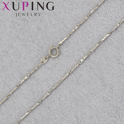 Цепочка Xuping Jewerly длина 45 см ширина 1 мм медицинское золото декоративное плетение застёжка шпрингель, фото 1