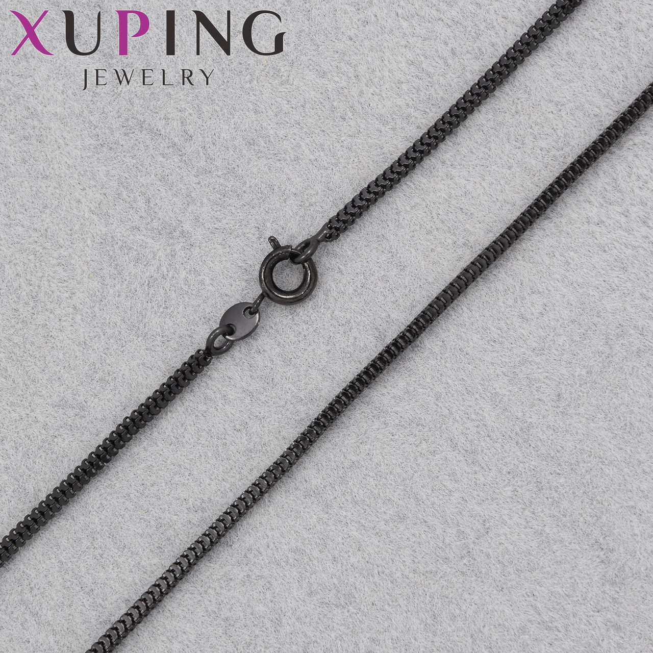 Цепочка Xuping Jewerly длина 45 см ширина 2 мм медицинское золото черного цвета снейк застёжка шпрингель