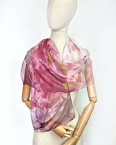 Шарф жіночий тонкий легкий весняний осінній Леона пудра/фрез