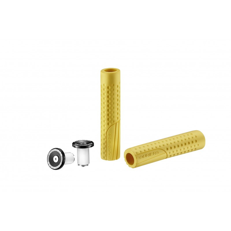 Ручки керма Fouriers Silicone Grip 30х130мм 74 г/пара з/заглушок з/болт жовт (GT)