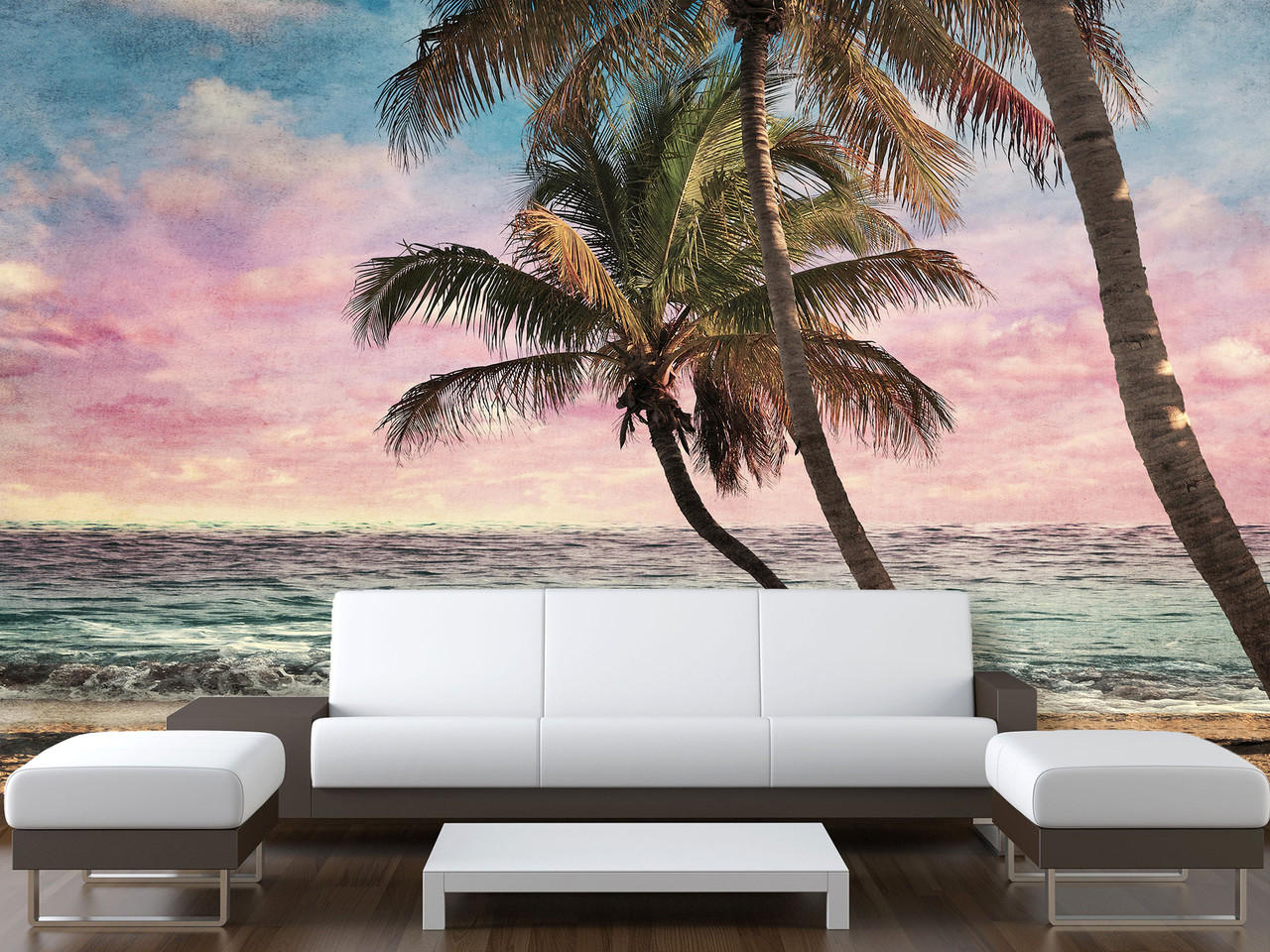 Самоклейка плівка Oracal  "Тропічний пляж на заході сонця", декор для офісу, спальні, вітальні, фото 1