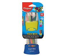 Олівці кольорові COLOR PEPS Flex Box, 12кол., + розсувний пенал, асорті