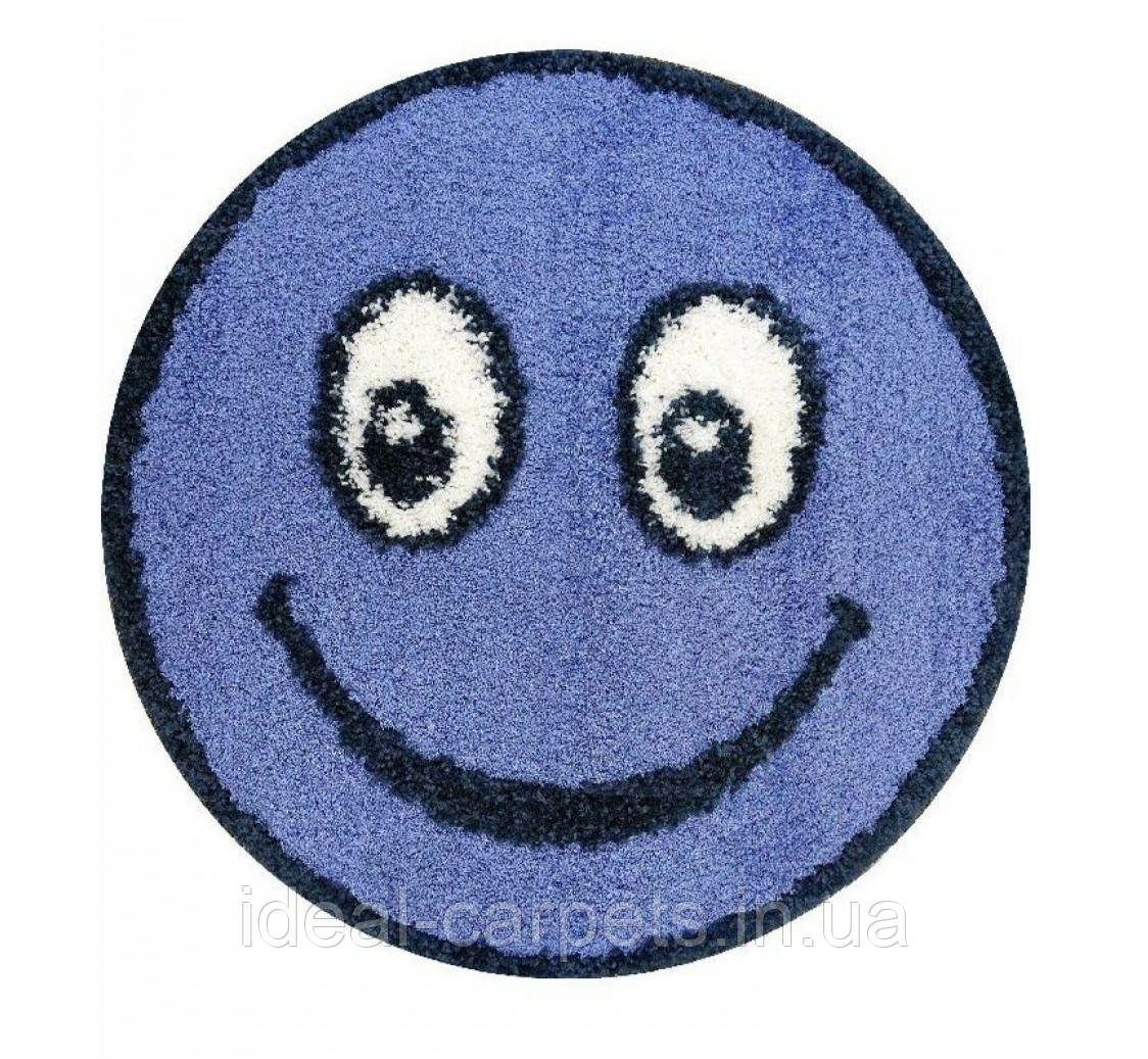 Килимок Смайлик Shaggy Fibra 67*67см Синій, фото 1