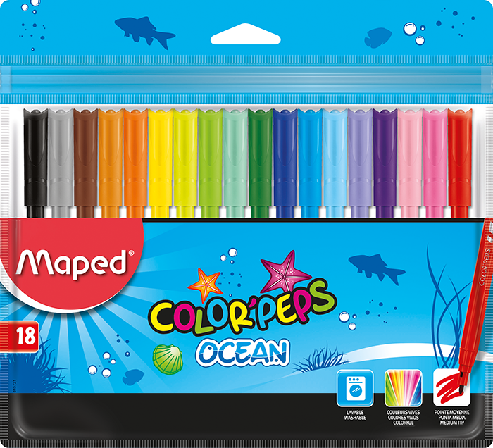 Фломастери MAPED COLOR PEPS Ocean, 18