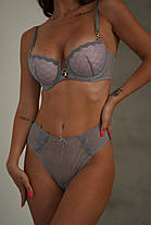 Комплект жіночої білизни Mandhari. Чашки В C Д. Колір сірий, фото 3