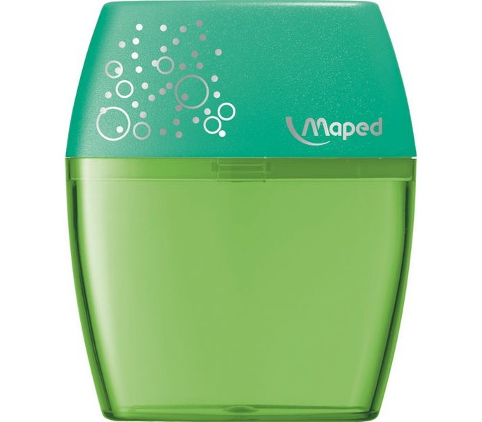 Чинка з контейнером SHAKER, 2 отв., дисплей, асорті