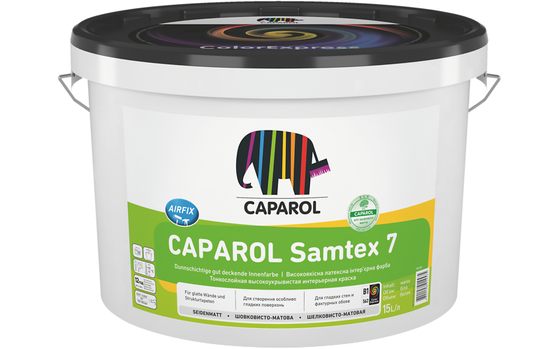 Фарба інтер'єрна латексна шовковисто-матова Caparol Samtex 7 E.L.F. База 1, 10 л.